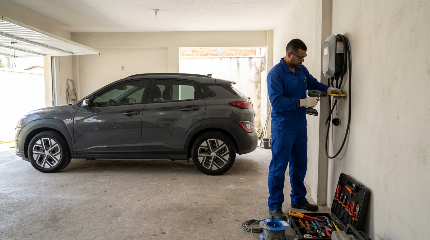 Instalacao de carregador de carro eletrico em Atibaia‑SP