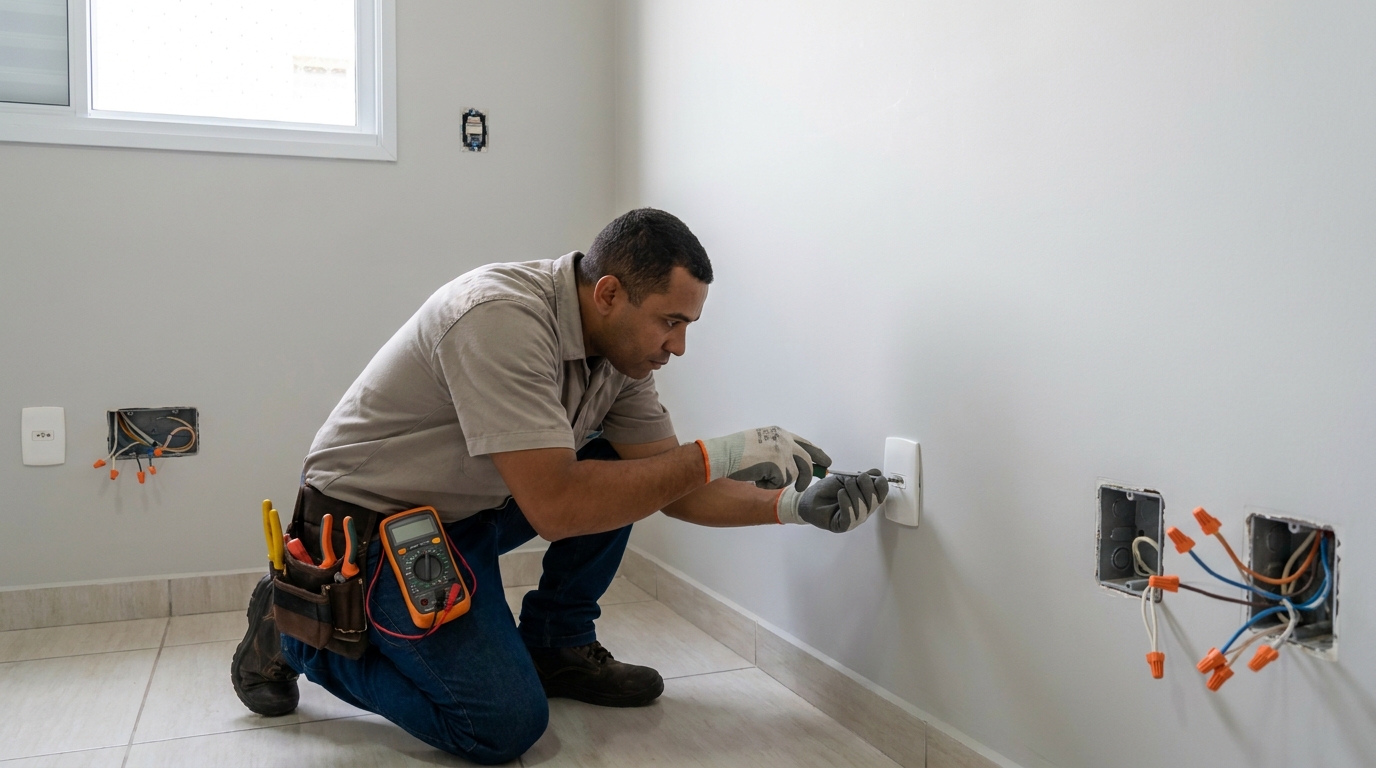 Instalacao de tomada e interruptor em Atibaia‑SP