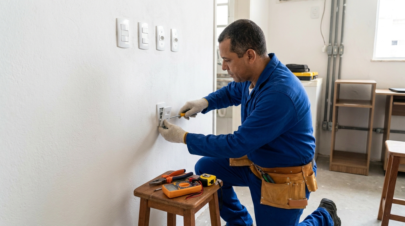 Instalacao de tomada e interruptor profissional em Atibaia‑SP