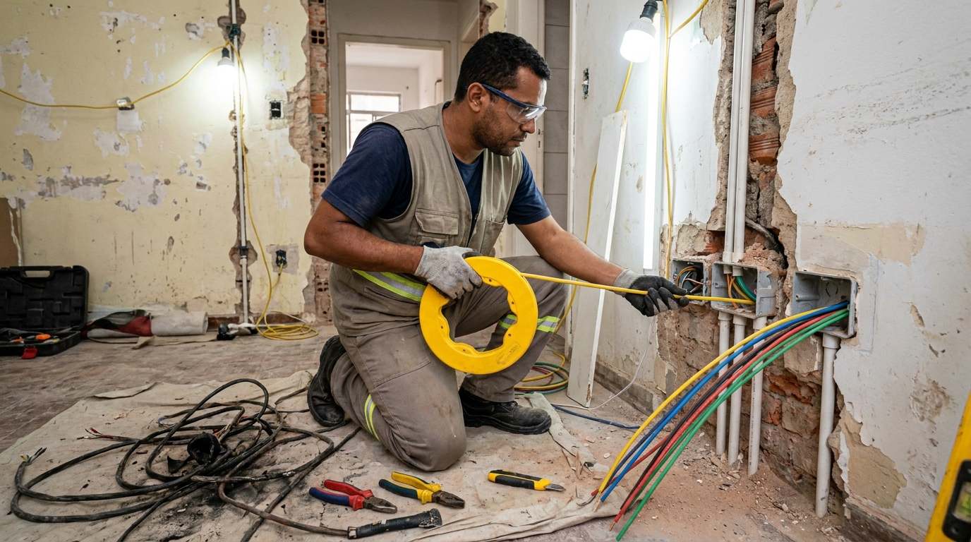 Troca de fiacao eletrica profissional em Atibaia‑SP