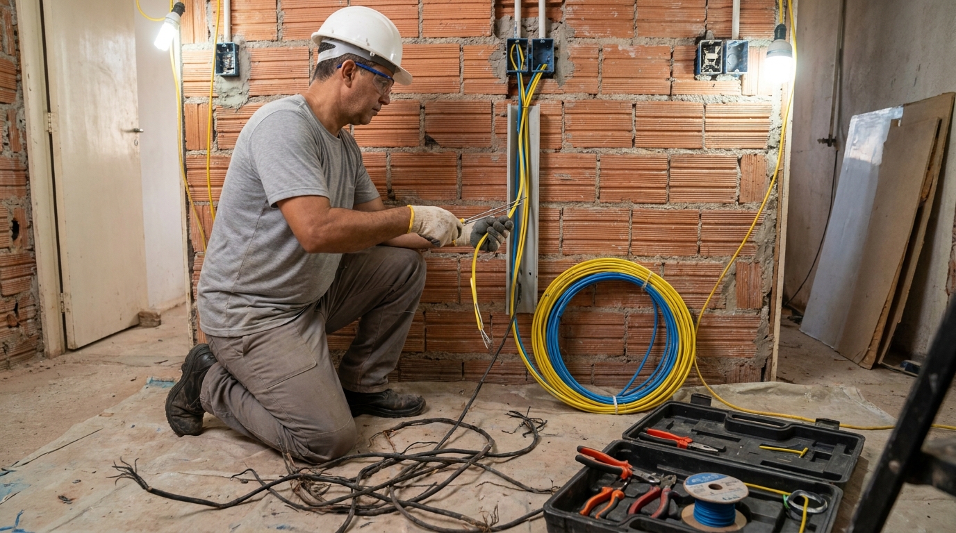 Troca de fiacao eletrica residencial em Atibaia‑SP